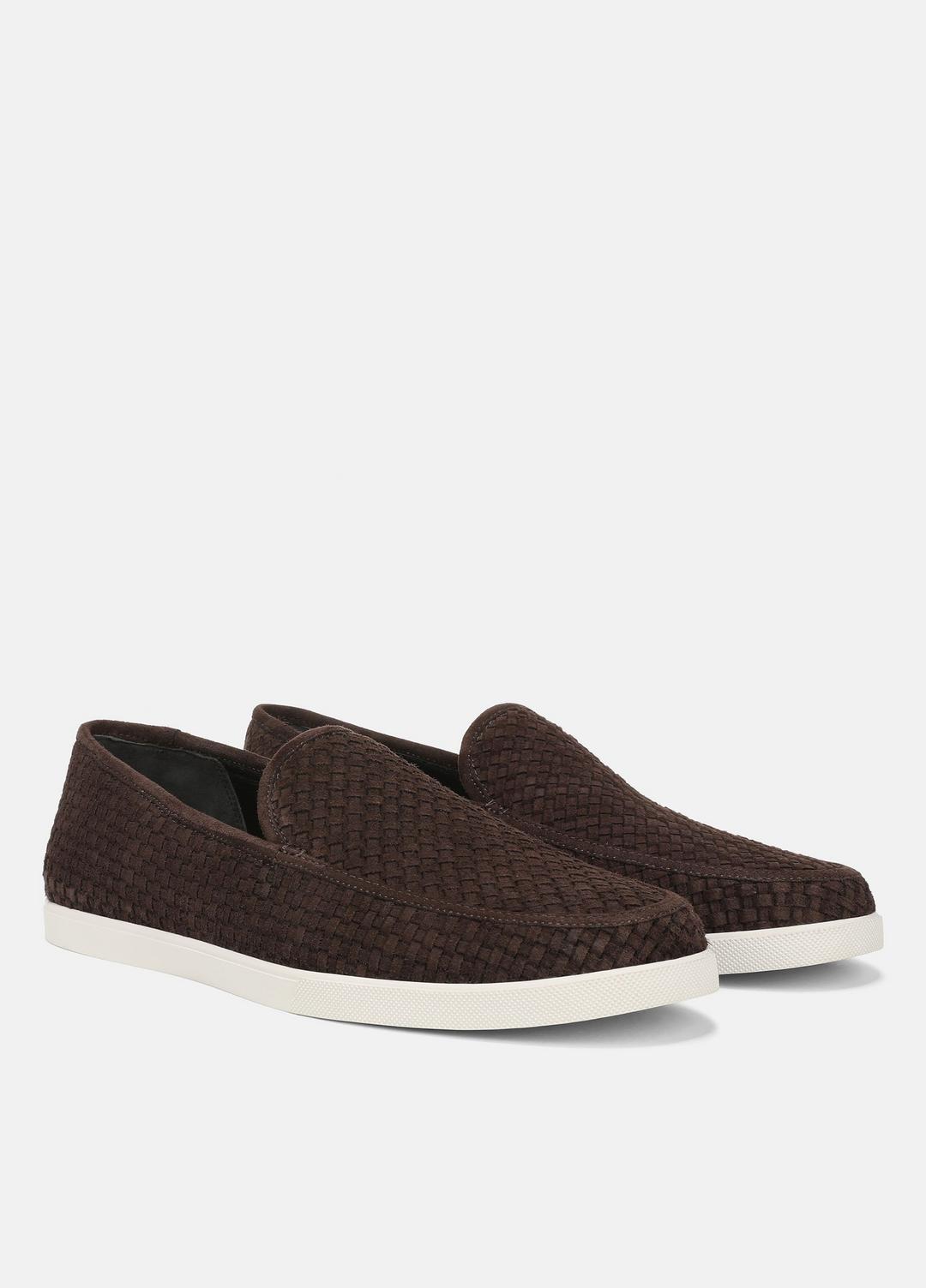 VINCE | Sonoma Woven Suede Loafer in Loafers - COCOA BROWN