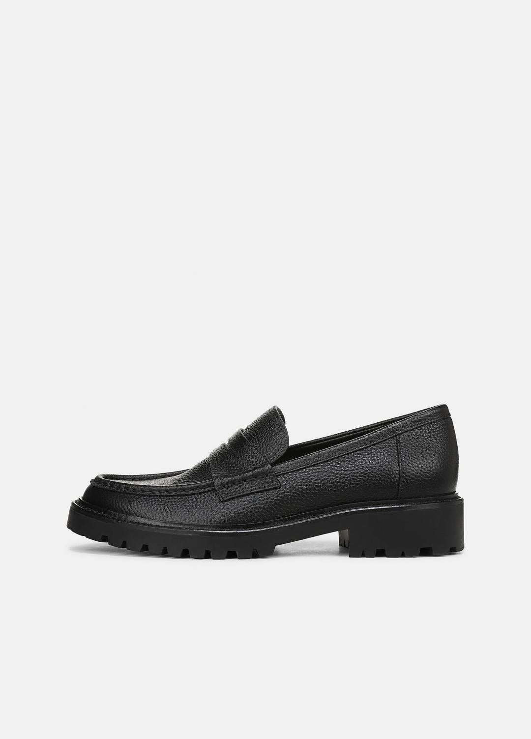 VINCE | Delmore Leather Lug-Sole Loafer in Loafers - BLACK