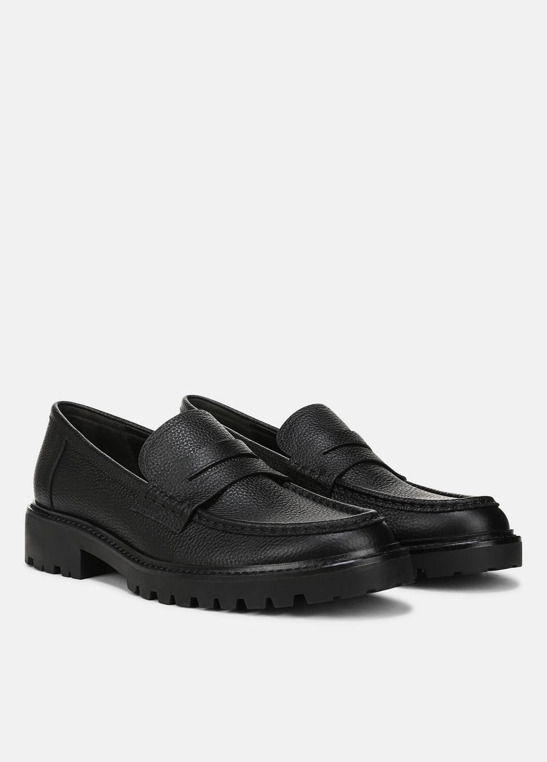 VINCE | Delmore Leather Lug-Sole Loafer in Loafers - BLACK