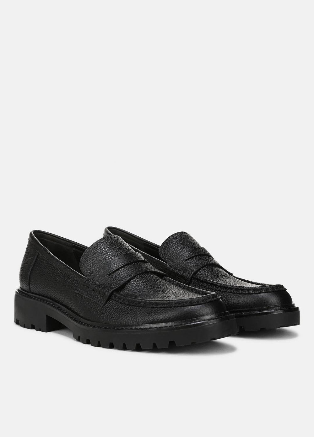 VINCE | Delmore Leather Lug-Sole Loafer in Loafers - BLACK