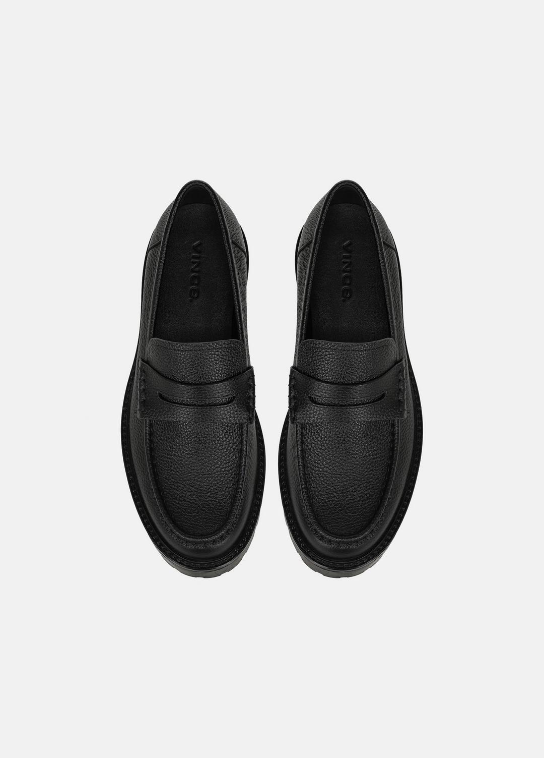 VINCE | Delmore Leather Lug-Sole Loafer in Loafers - BLACK