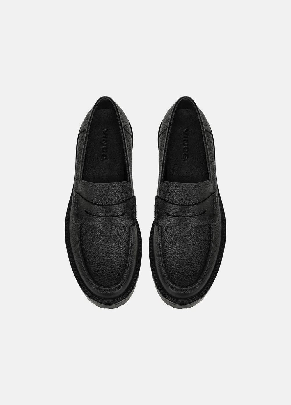 VINCE | Delmore Leather Lug-Sole Loafer in Loafers - BLACK