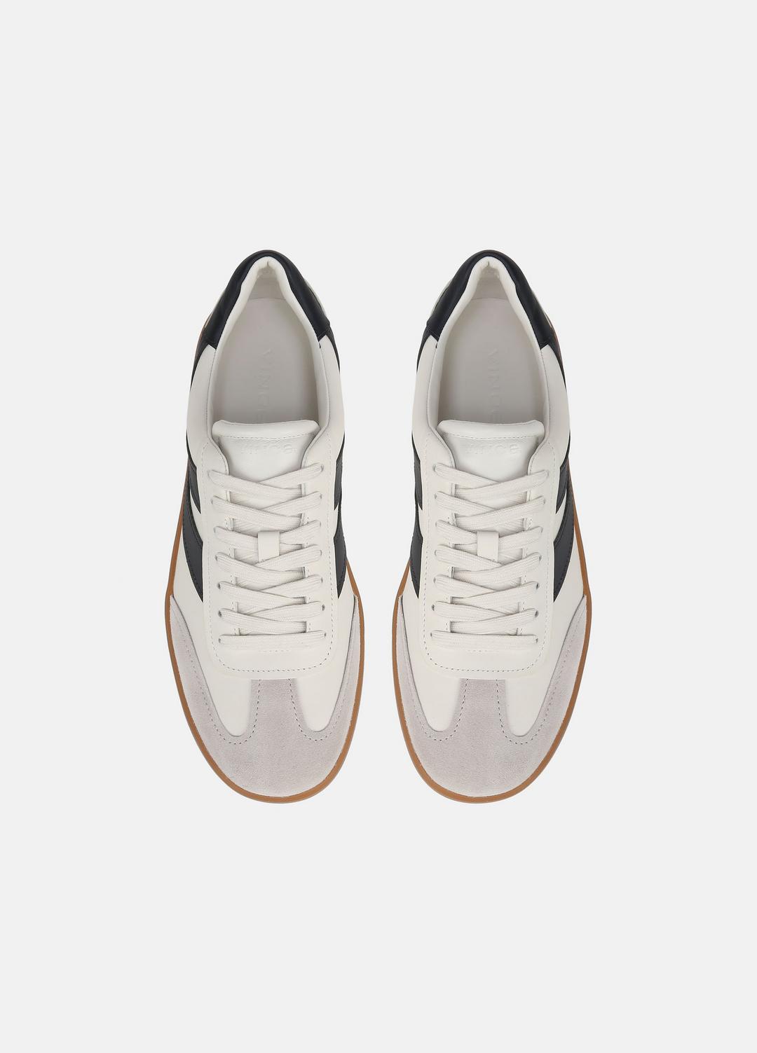 VINCE | Oasis Leather Sneaker in Sneakers - MILK/NIGHT BLUE