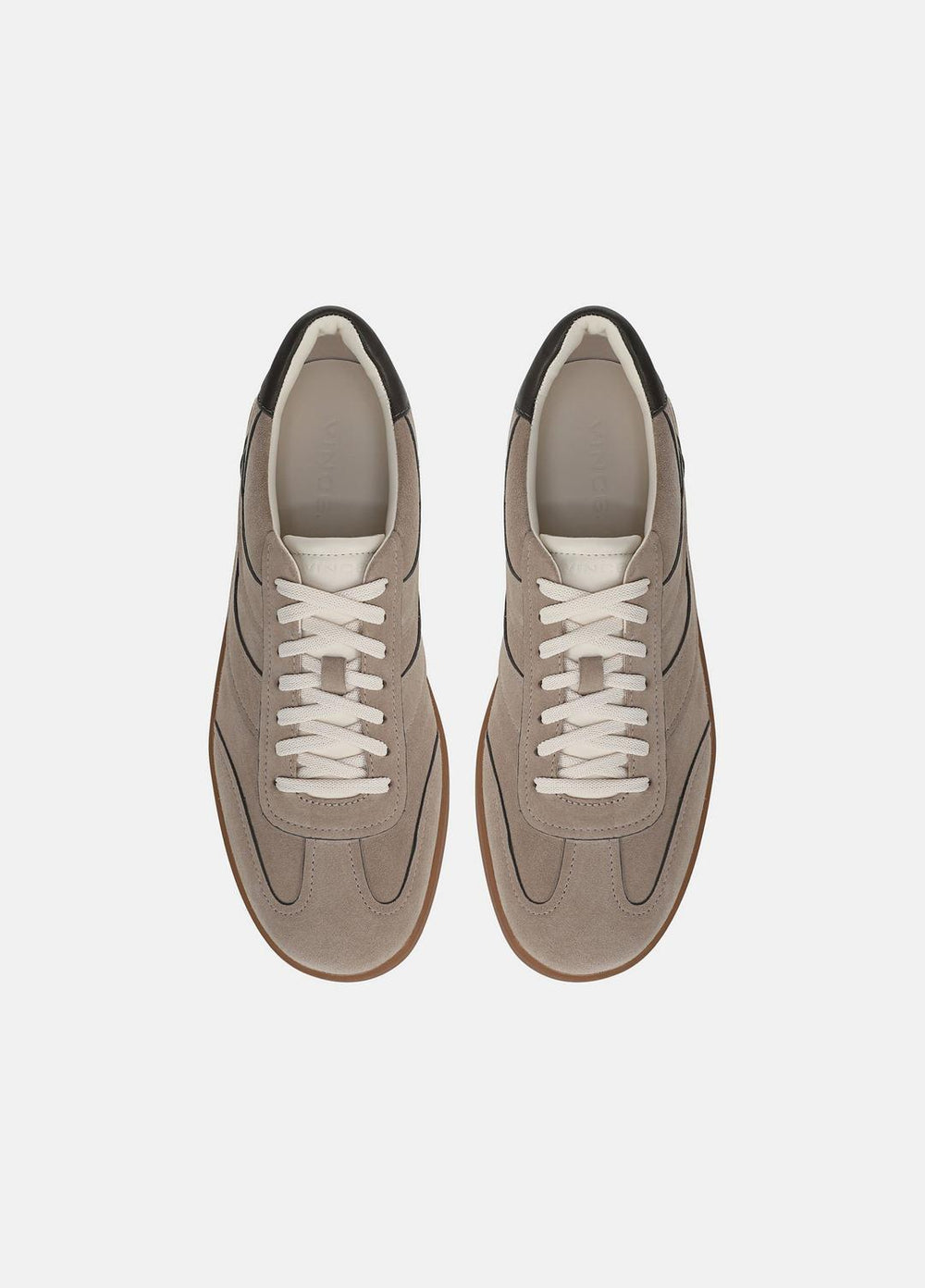 VINCE | Oasis Contrast-Edge Suede & Leather Sneaker in Sneakers - SANDSTORM/COCOA BROWN