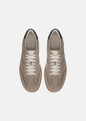 VINCE | Oasis Contrast-Edge Suede & Leather Sneaker in Sneakers - SANDSTORM/COCOA BROWN