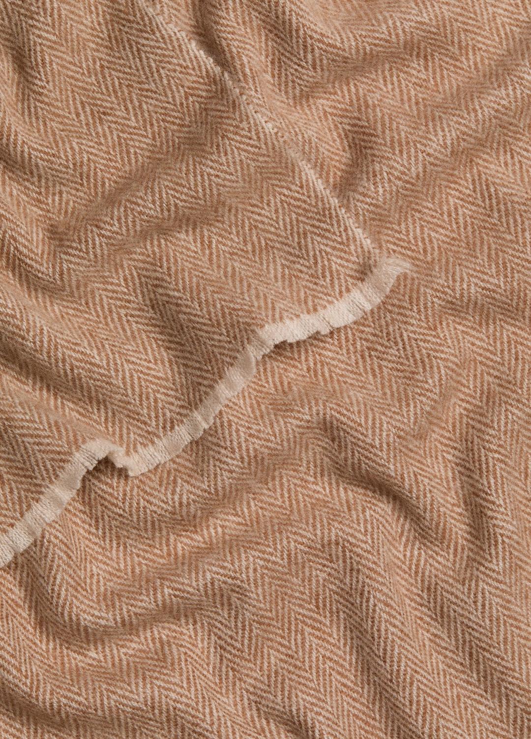VINCE | Herringbone Cashmere Scarf in Scarves & Hats - WALNUT/HEATHER OAT
