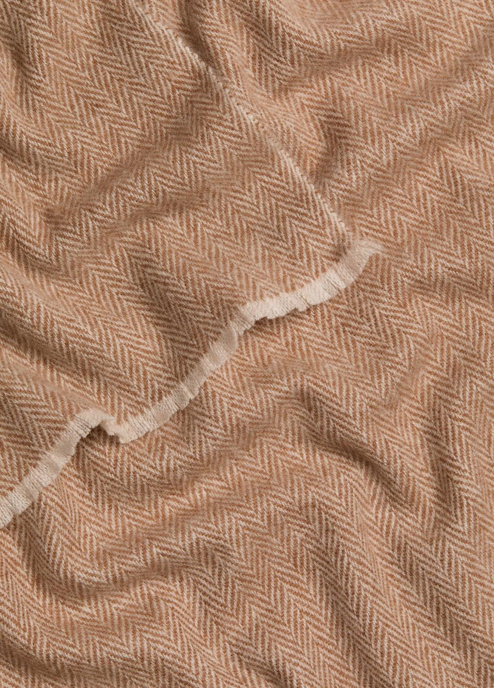 VINCE | Herringbone Cashmere Scarf in Scarves & Hats - WALNUT/HEATHER OAT