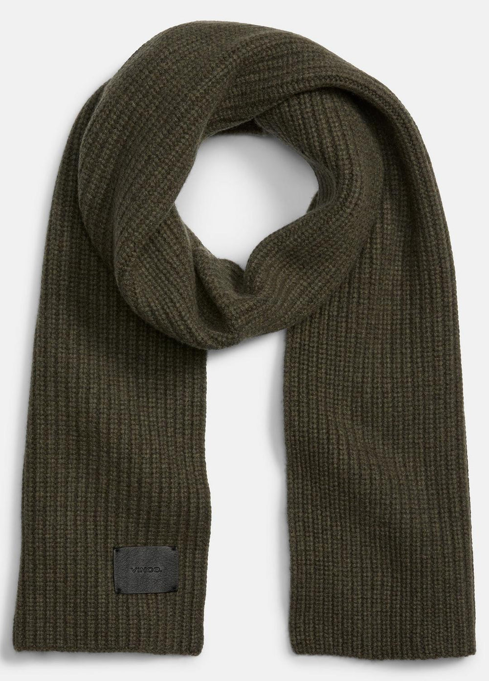 VINCE | Cashmere Shaker-Stitch Scarf in Scarves & Hats - HEATHER OLIVE