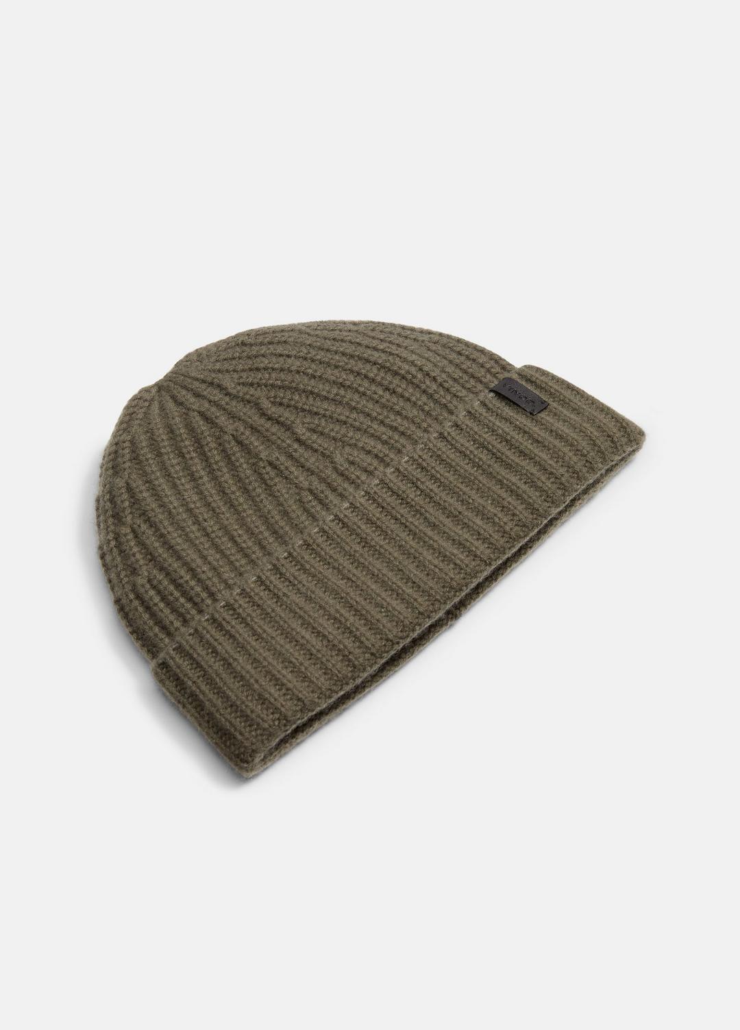 VINCE | Cashmere Shaker-Stitch Beanie in Scarves & Hats - SURPLUS OLIVE