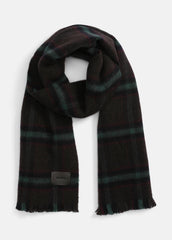 VINCE | Brushed Holme Plaid Wool Scarf in Scarves & Hats - BROWN