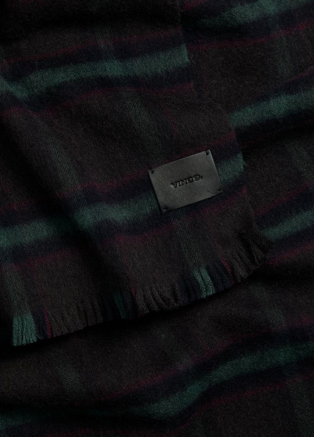 VINCE | Brushed Holme Plaid Wool Scarf in Scarves & Hats - BROWN
