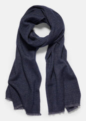 VINCE | Herringbone Cashmere Scarf in Scarves & Hats - COASTAL BLUE/IRIS BLUE