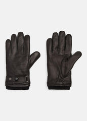 VINCE | Leather Wrist-Strap Glove in Gloves - BLACK