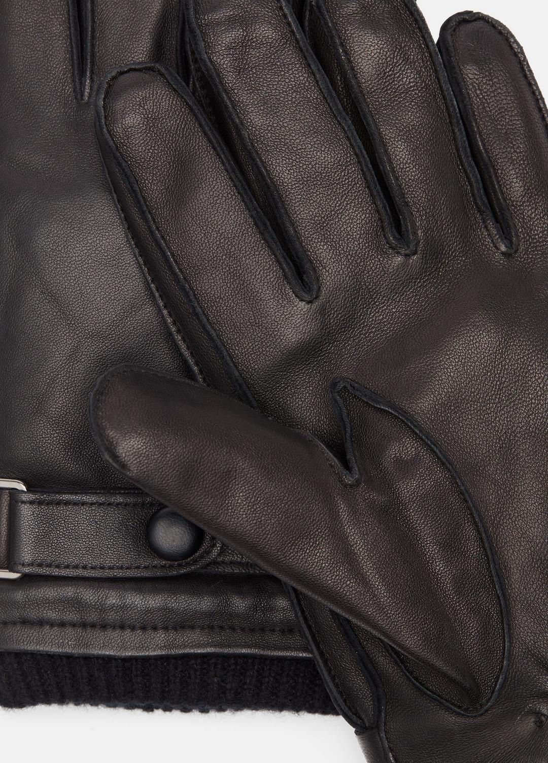 VINCE | Leather Wrist-Strap Glove in Gloves - BLACK