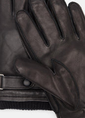 VINCE | Leather Wrist-Strap Glove in Gloves - BLACK