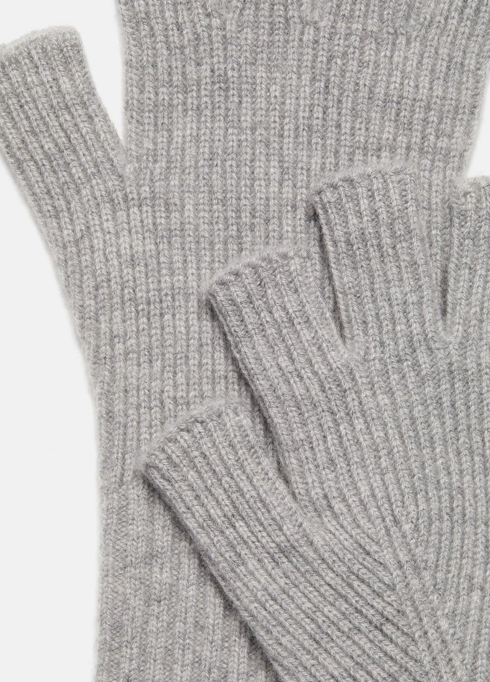 VINCE | Wool-Cashmere Rib-Knit Fingerless Glove in Gloves - HEATHER GREY