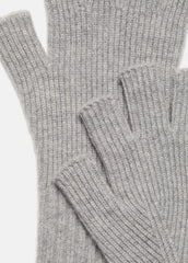 VINCE | Wool-Cashmere Rib-Knit Fingerless Glove in Gloves - HEATHER GREY