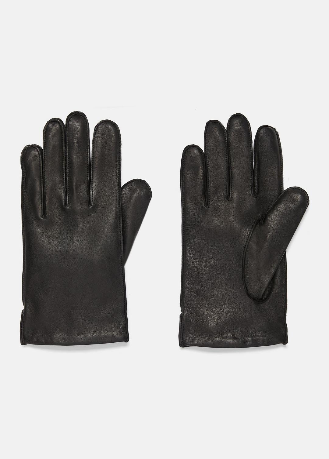 VINCE | Classic Cashmere-Lined Leather Glove in Gloves - BLACK CAMELLETO