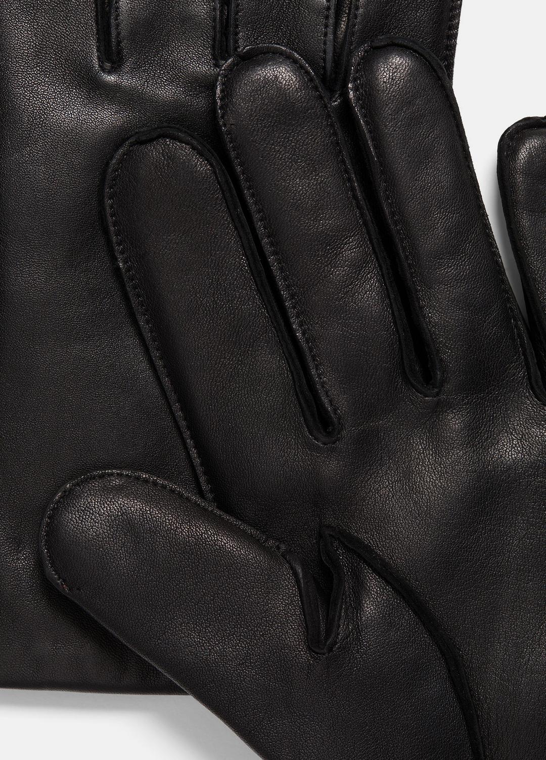 VINCE | Classic Cashmere-Lined Leather Glove in Gloves - BLACK CAMELLETO