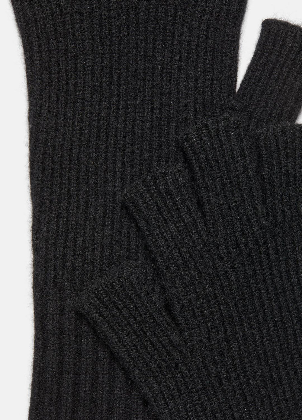 VINCE | Wool-Cashmere Rib-Knit Fingerless Glove in Gloves - HEATHER BLACK