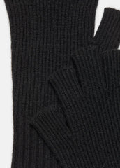 VINCE | Wool-Cashmere Rib-Knit Fingerless Glove in Gloves - HEATHER BLACK