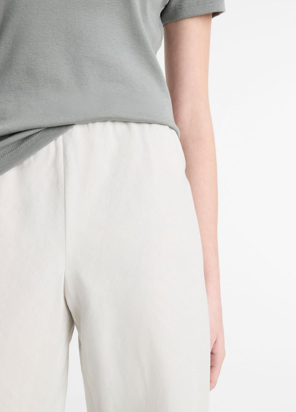 VINCE | Cotton-Blend High-Waist Bias Pant in Pants & Shorts - SALT GLASS