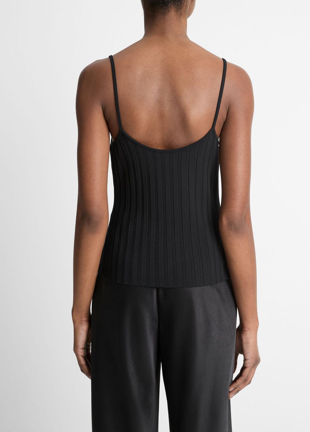VINCE | Ribbed V-Neck Camisole in Shirts & Tees - BLACK