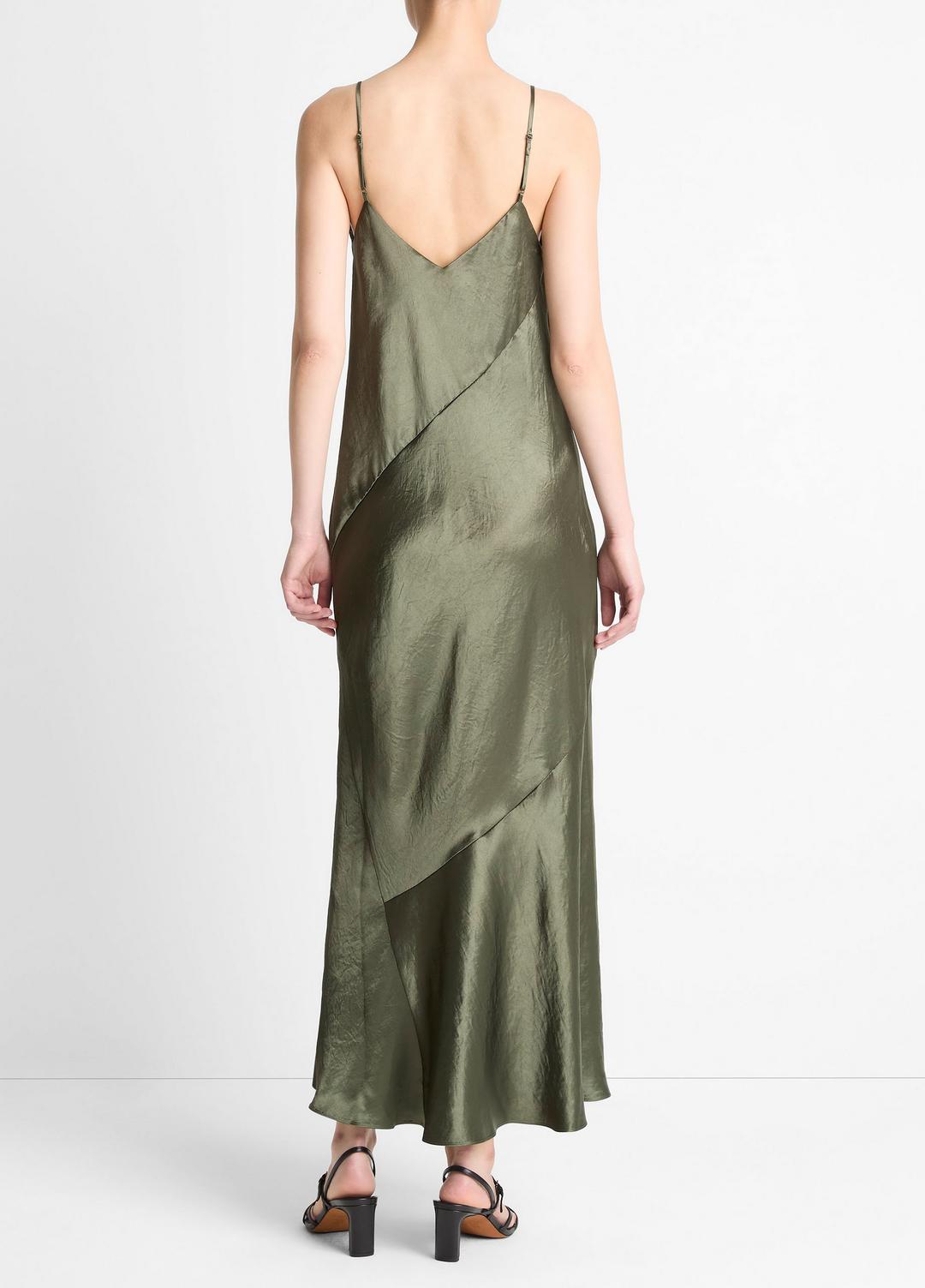 VINCE | Paneled Satin Bias Slip Dress in Dresses & Skirts - HERBA