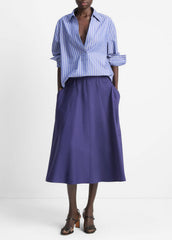 VINCE | Cotton Full Skirt in Dresses & Skirts - DEEP IRIS
