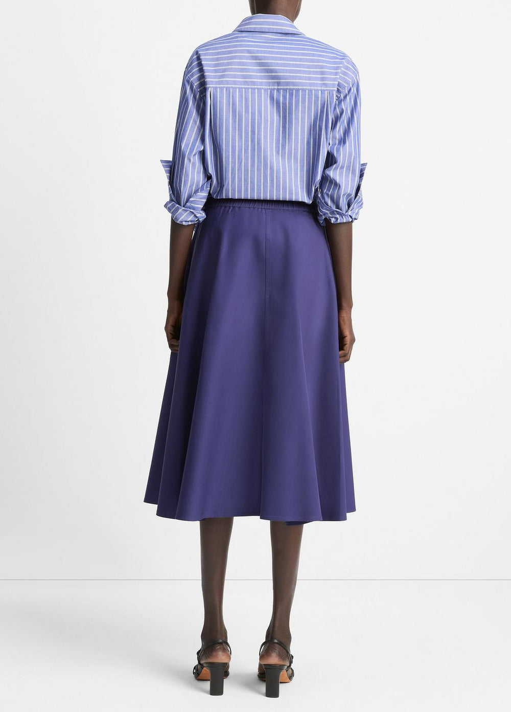 VINCE | Cotton Full Skirt in Dresses & Skirts - DEEP IRIS