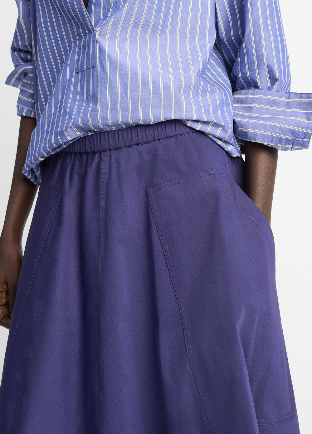 VINCE | Cotton Full Skirt in Dresses & Skirts - DEEP IRIS