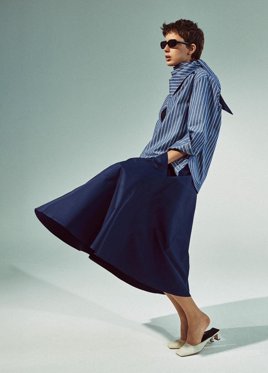 VINCE | Cotton Full Skirt in Dresses & Skirts - DEEP IRIS