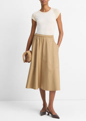 VINCE | Cotton Full Skirt in Dresses & Skirts - DARK BARLEY
