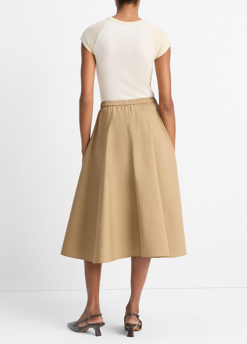 VINCE | Cotton Full Skirt in Dresses & Skirts - DARK BARLEY