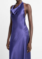 VINCE | Satin Cowl-Neck Maxi Dress in Dresses & Skirts - DEEP IRIS
