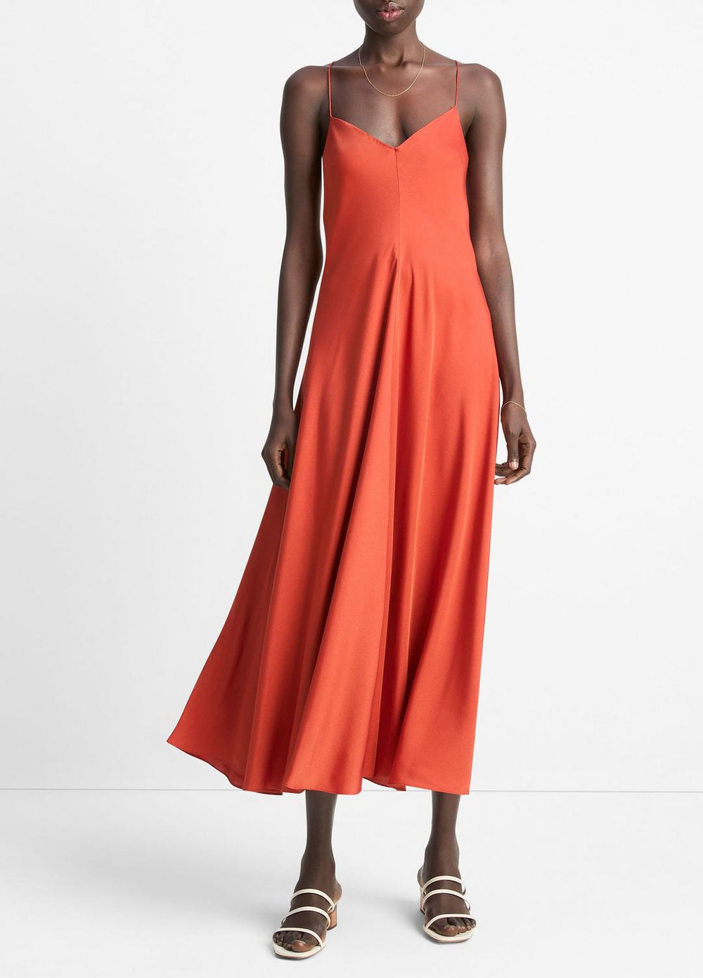 VINCE | Silk-Blend A-Line Slip Dress in Dresses & Skirts - BRICK ROSE