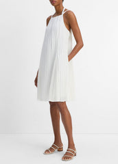 VINCE | Pintuck Pleated A-Line Dress in Dresses & Skirts - OFF WHITE