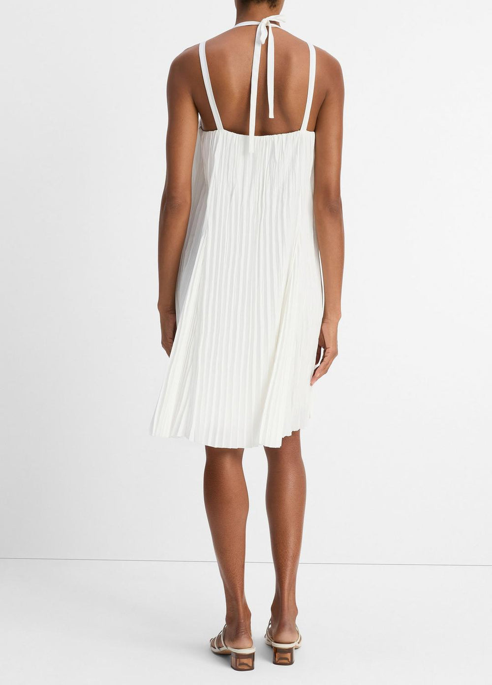 VINCE | Pintuck Pleated A-Line Dress in Dresses & Skirts - OFF WHITE