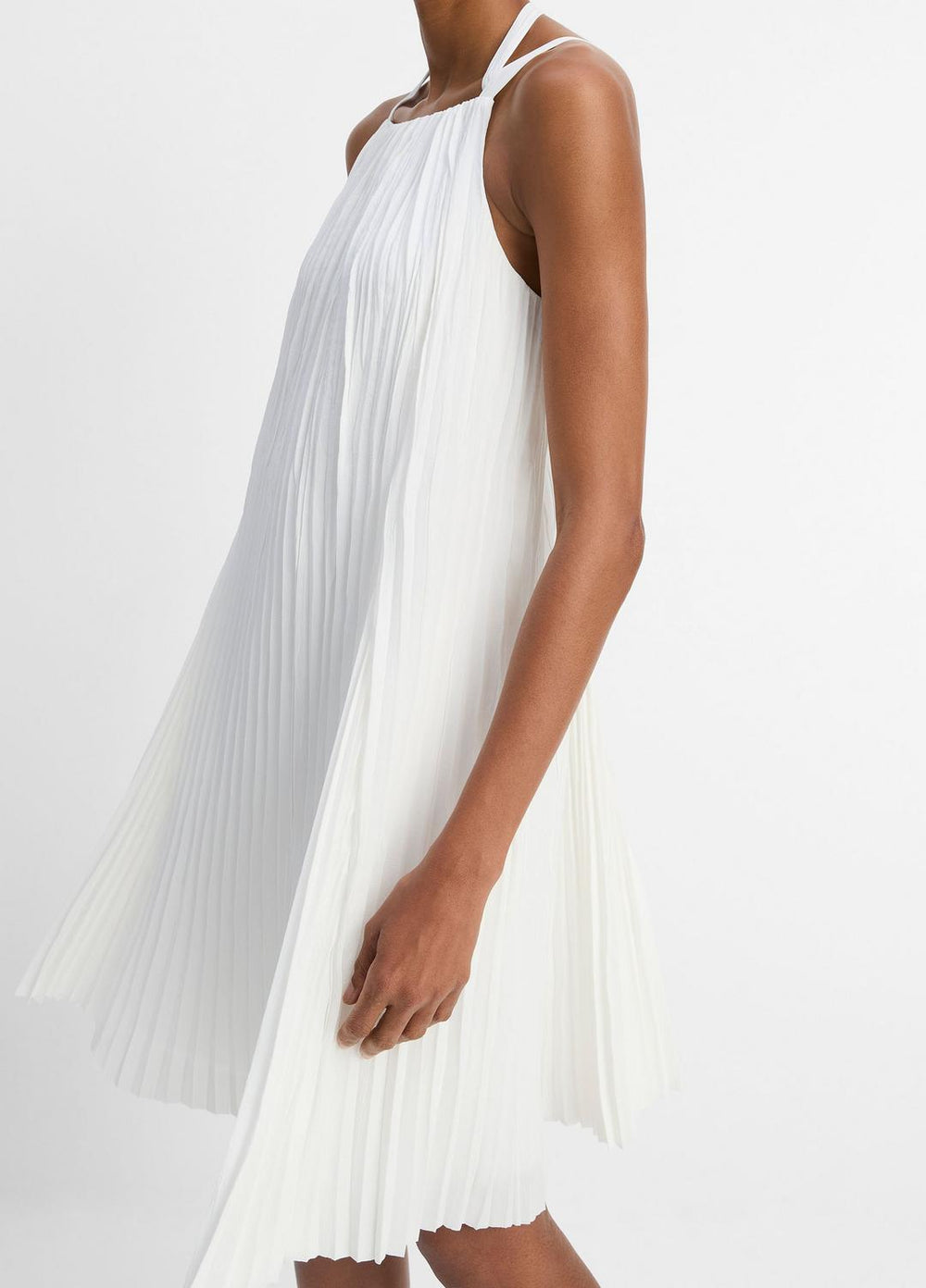 VINCE | Pintuck Pleated A-Line Dress in Dresses & Skirts - OFF WHITE