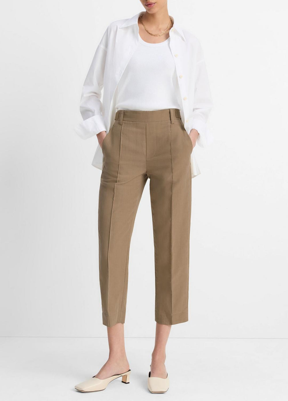 VINCE | Utility Tab-Detail Pull-On Pant in Pants & Shorts - TAPENADE