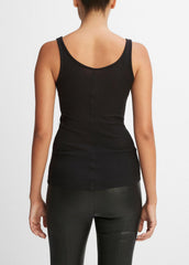 VINCE | Scoop Neck Tank in Shirts & Tees - BLACK