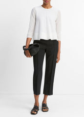 VINCE | Italian Cotton-Blend A-Line Sweater in Sweaters - OPTIC WHITE