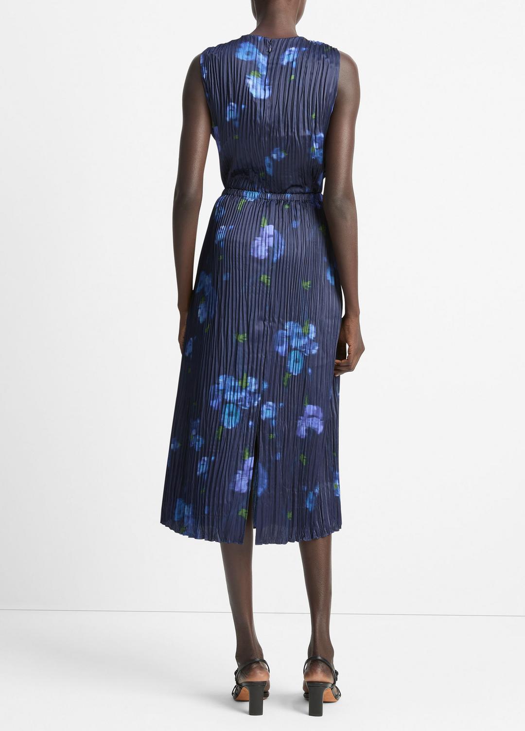 VINCE | Poppy Blur Crushed Satin Column Skirt in Dresses & Skirts - MIDNIGHT
