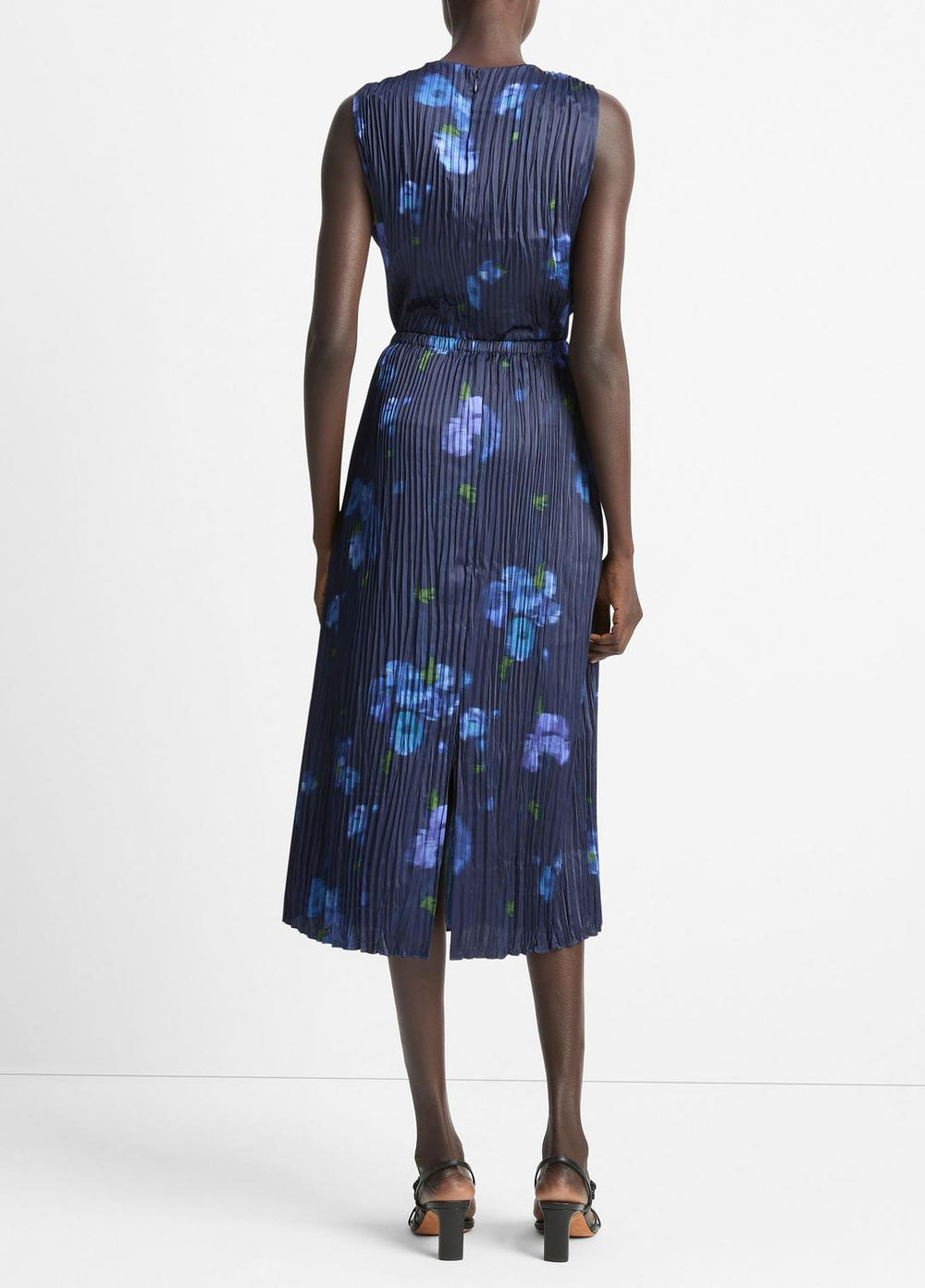 VINCE | Poppy Blur Crushed Satin Column Skirt in Dresses & Skirts - MIDNIGHT