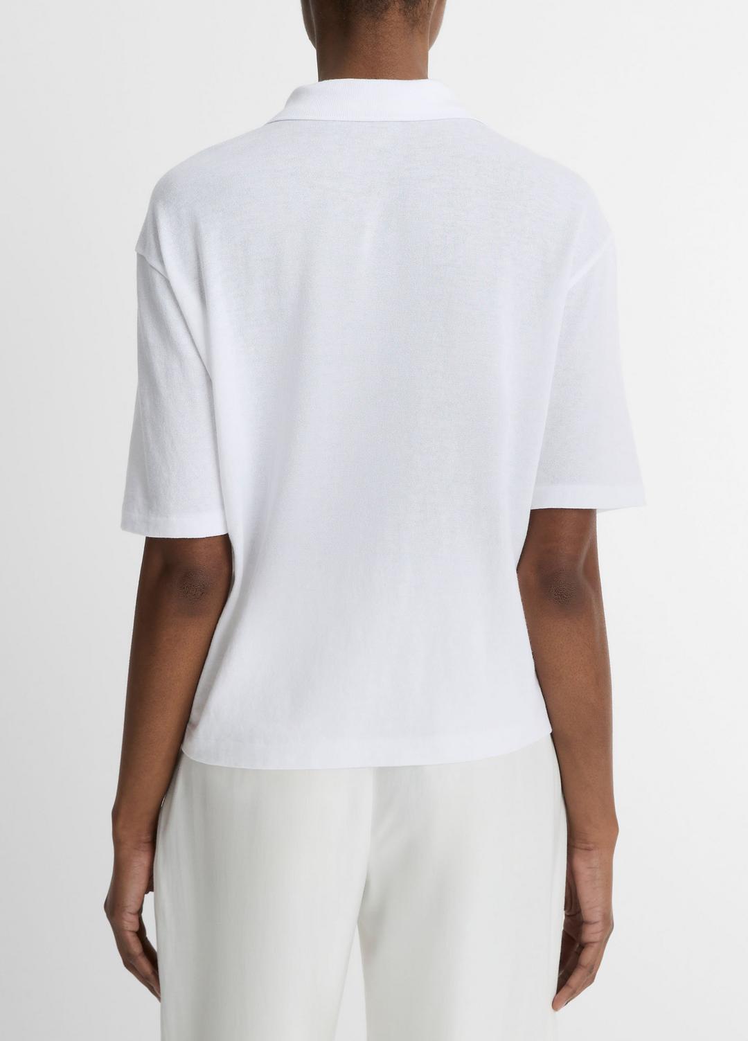 VINCE | Easy Cotton Polo Shirt in Shirts & Tees - OPTIC WHITE