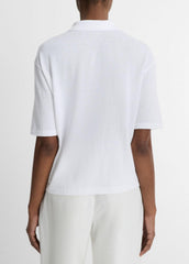 VINCE | Easy Cotton Polo Shirt in Shirts & Tees - OPTIC WHITE