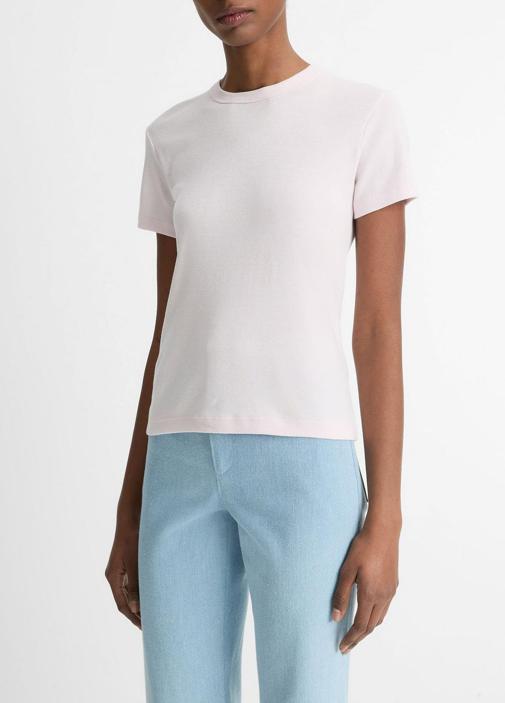 VINCE | Pima Cotton-Blend '90s Shrunken T-Shirt in Shirts & Tees - BALLET