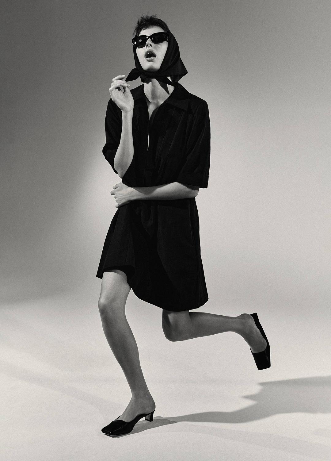 VINCE | A-Line Short Dress in Dresses & Skirts - BLACK