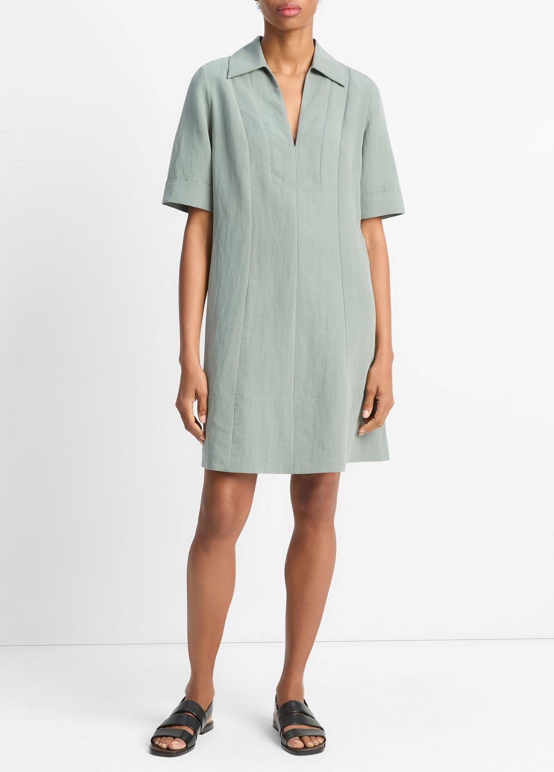 VINCE | A-Line Short Dress in Dresses & Skirts - CLAY SAGE