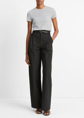 VINCE | Checked Smocked T-Shirt in Shirts & Tees - BLACK COMBO